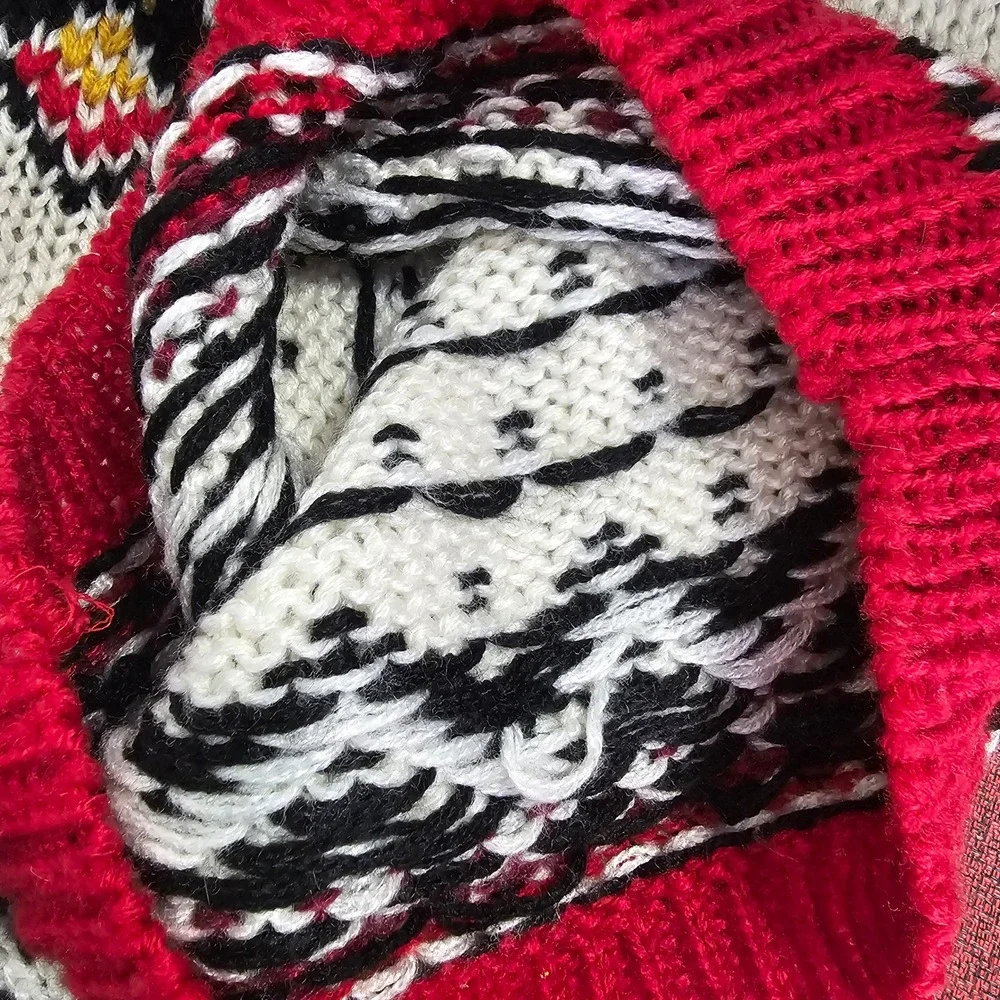 Vintage Hand Knit Chunky Sweater M Nordic Apres Ski Holiday Cottagecore 80s